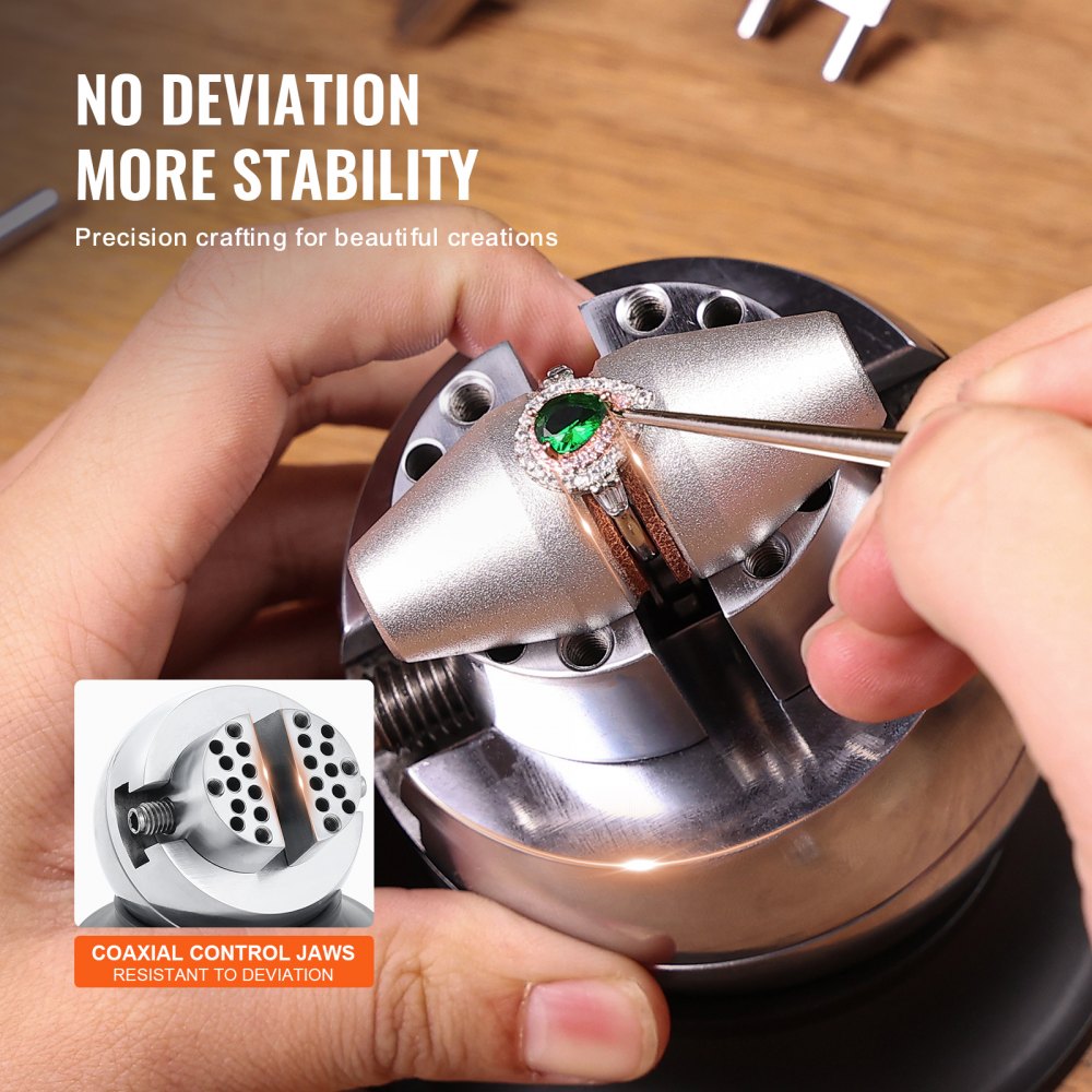 Bostome 3" engraving ball vise with 360° rotation and adjustable jaw for jewelry setting.
