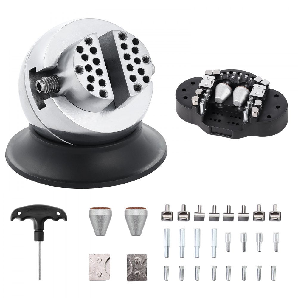 Bostome 3" engraving ball vise with 360° rotation and adjustable jaw for jewelry setting.