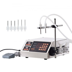 Liquid Filling Machine, 5-650ml Filling Capacity, Automatic Bottle Filler Machine, Bottling Machine Peristaltic Pump Digital Control for Milk, Water, Wine, Beverage, Soy Sauce (Double Nozzle)
