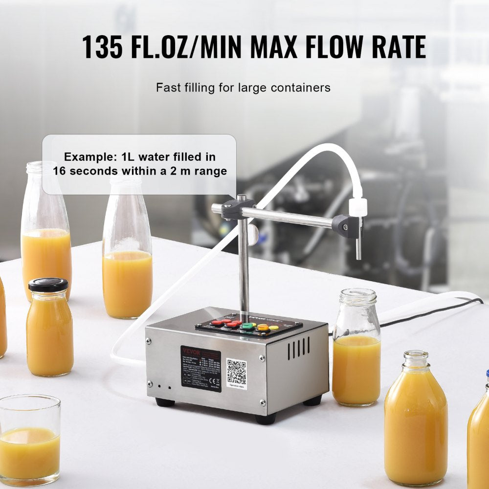 Liquid Filling Machine, 10-4000ml Filling Capacity, Automatic Bottle Filler Machine Bottling Machine Digital Control for Milk, Water, Wine, Beverage, Soy Sauce, Vinegar, Alcohol (Single Nozzle)