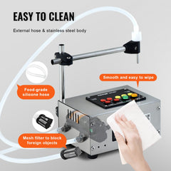 Liquid Filling Machine, 10-4000ml Filling Capacity, Automatic Bottle Filler Machine Bottling Machine Digital Control for Milk, Water, Wine, Beverage, Soy Sauce, Vinegar, Alcohol (Single Nozzle)