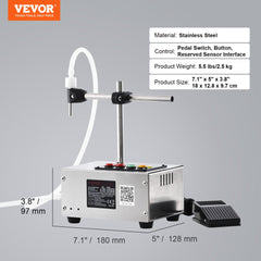 Liquid Filling Machine, 10-4000ml Filling Capacity, Automatic Bottle Filler Machine Bottling Machine Digital Control for Milk, Water, Wine, Beverage, Soy Sauce, Vinegar, Alcohol (Single Nozzle)