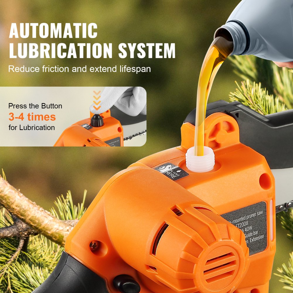 2-in-1 Cordless Pole Saw & Mini Chainsaw, 20V 4Ah Battery Pole Chainsaw, 5" Cutting Capacity 8 ft Reach Pole Saw for Branch Cutting & Tree Trimming (Battery and Blade Cover Included)
