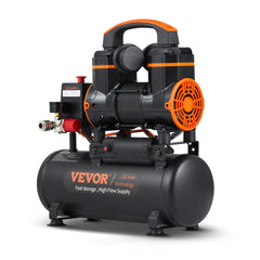 Bostome 2.1 gallon oil-free air compressor with 900W motor, black tank, and orange accents.