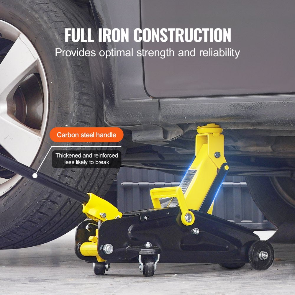 Low Profile Floor Jack 2 Ton Heavy Duty Single Piston Hydraulic Pump