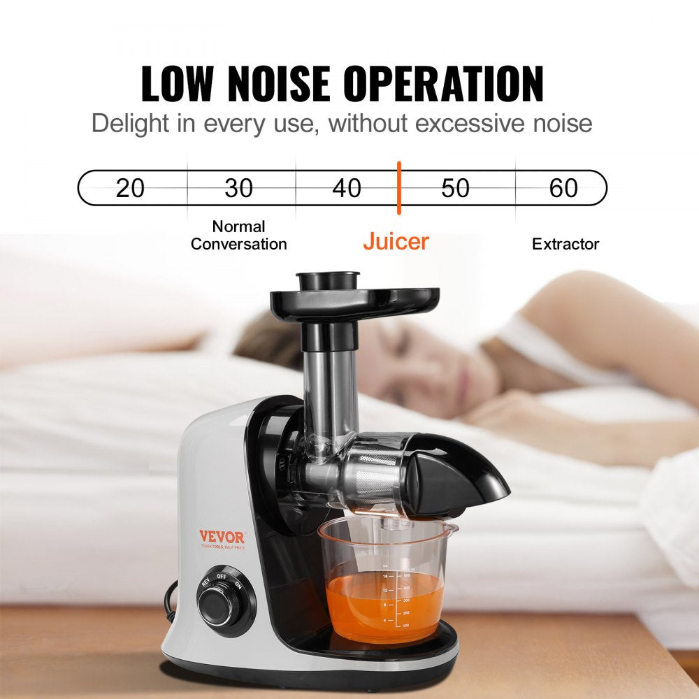 Slow Masticating Juicer, Cold Press Juicer Machine with Reverse Function, Quiet Motor Slow Juicer, Juice Extractor Maker Easy to Clean with Brush, for High Nutrient Fruits Vegetables