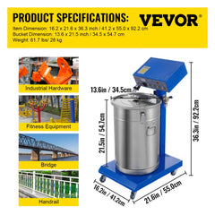 50W 45L Electrostatic Powder Coating Machine with Spraying Gun Paint 450g Per Minute WX-958 Powder Coating System (50W 45L)