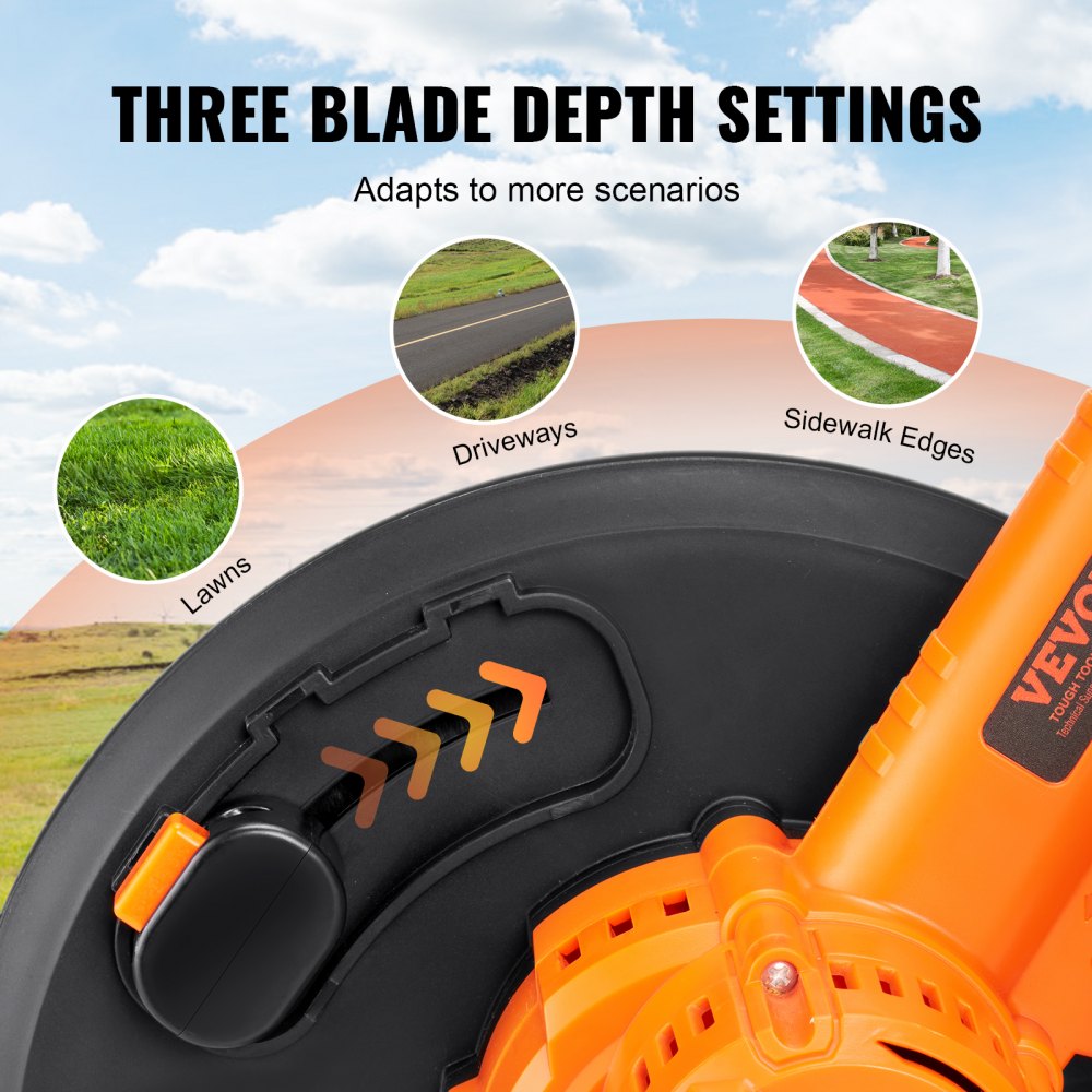 Lawn Edger, 20 V Battery Powered Cordless Edger, 9-inch Blade Edger Lawn Tool with 3-Position Blade Depth, Battery and Charger Included, for Lawns, Driveways, Borders, and Sidewalk Edges