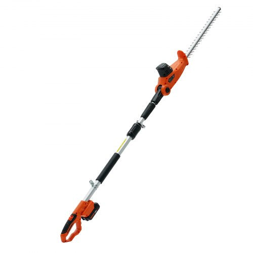 20V Cordless Hedge Trimmer, 18 inch Double-edged Steel Blade, Pole Hedge Trimmer Kit 20V Battery, Fast Charger Included, 74"-94" Telescoping Design for High Branches