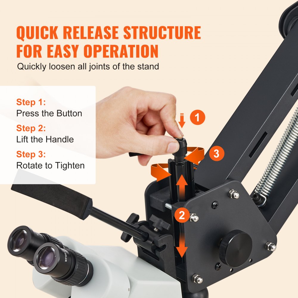 Multi-Directional Microscope with Spring Bracket Ring Light 7X-45X Jewelry