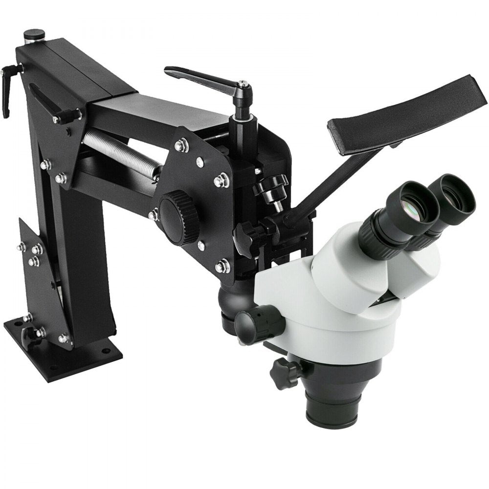 Bostome 7X-45X jewelry microscope with spring bracket and adjustable joints for precise observation.