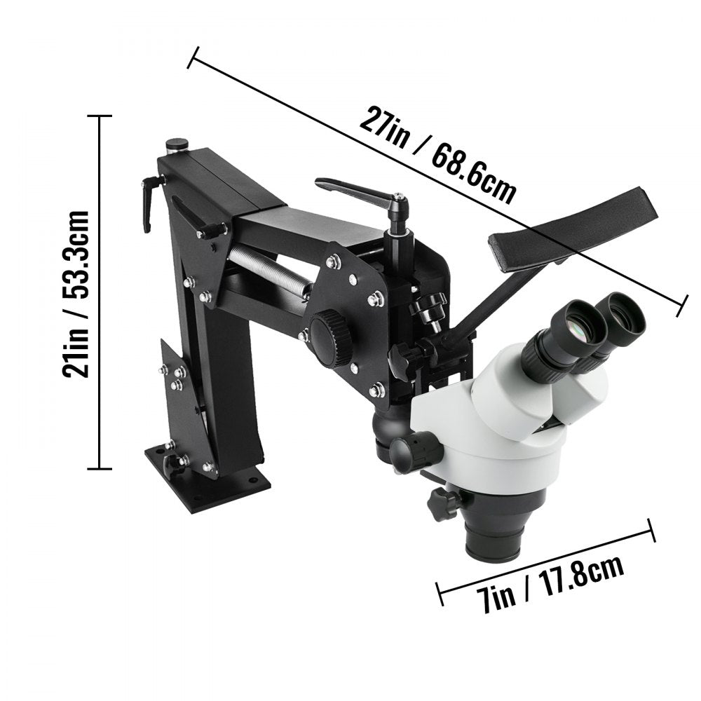 Bostome 7X-45X Jewelry Microscope with Spring Bracket for detailed gem setting and observation.