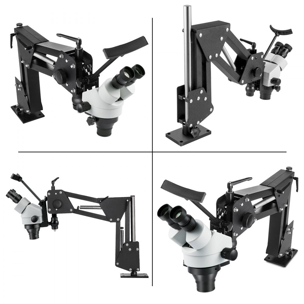 Bostome 7X-45X jewelry microscope with spring bracket and adjustable joints for precise viewing.