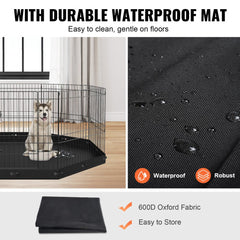 24-inch high foldable metal dog playpen with 8 adjustable panels for indoor or outdoor use.