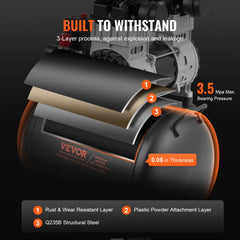 Portable 10-gallon oil-free air compressor with a 90 PSI capacity and quiet operation.
