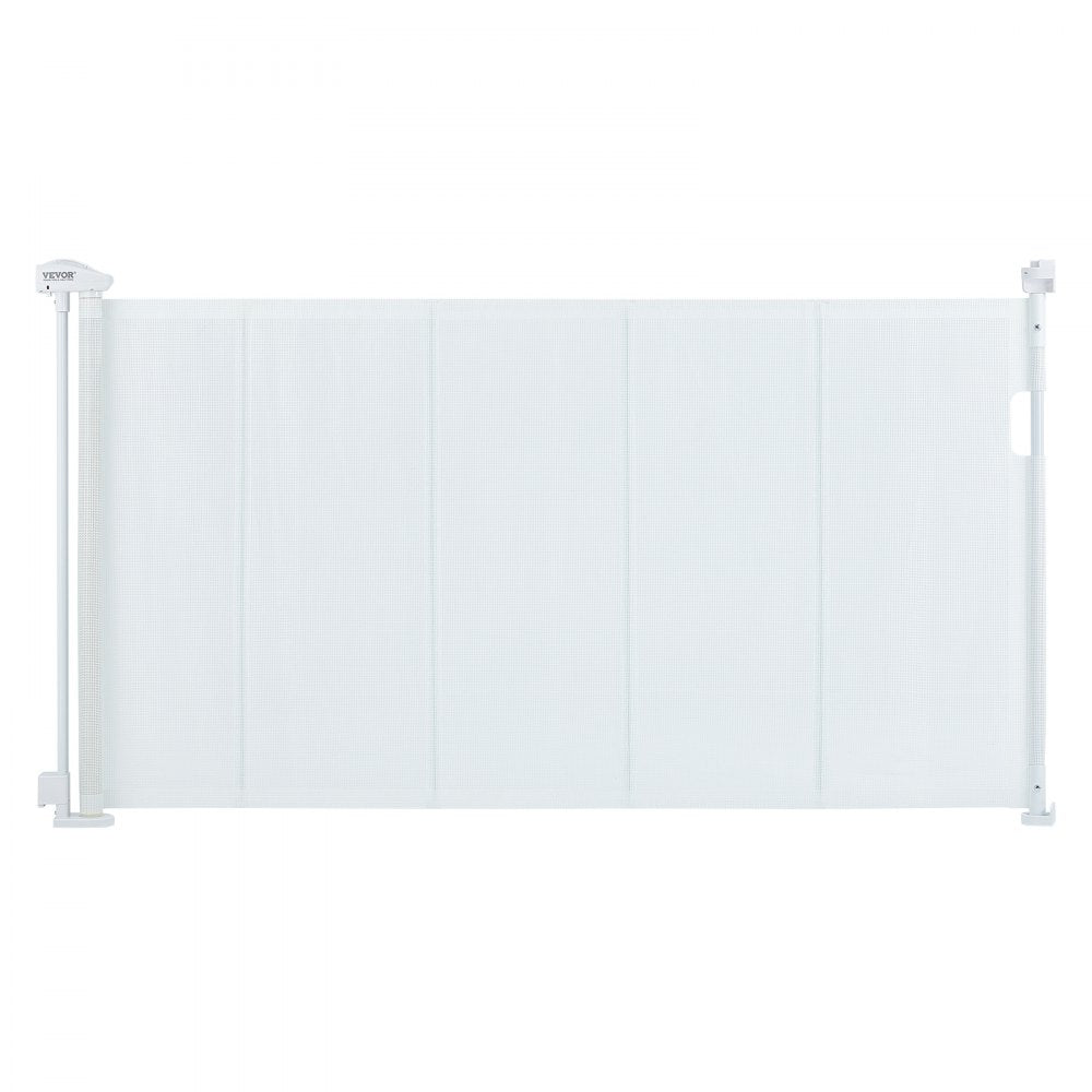 Retractable Baby Gate, 34.2" Tall Mesh Baby Gate, Extends up to 60" Wide Retractable Gate for Kids or Pets, Retractable Dog Gates for Indoor Stairs, Doorways, Hallways, Playrooms, White