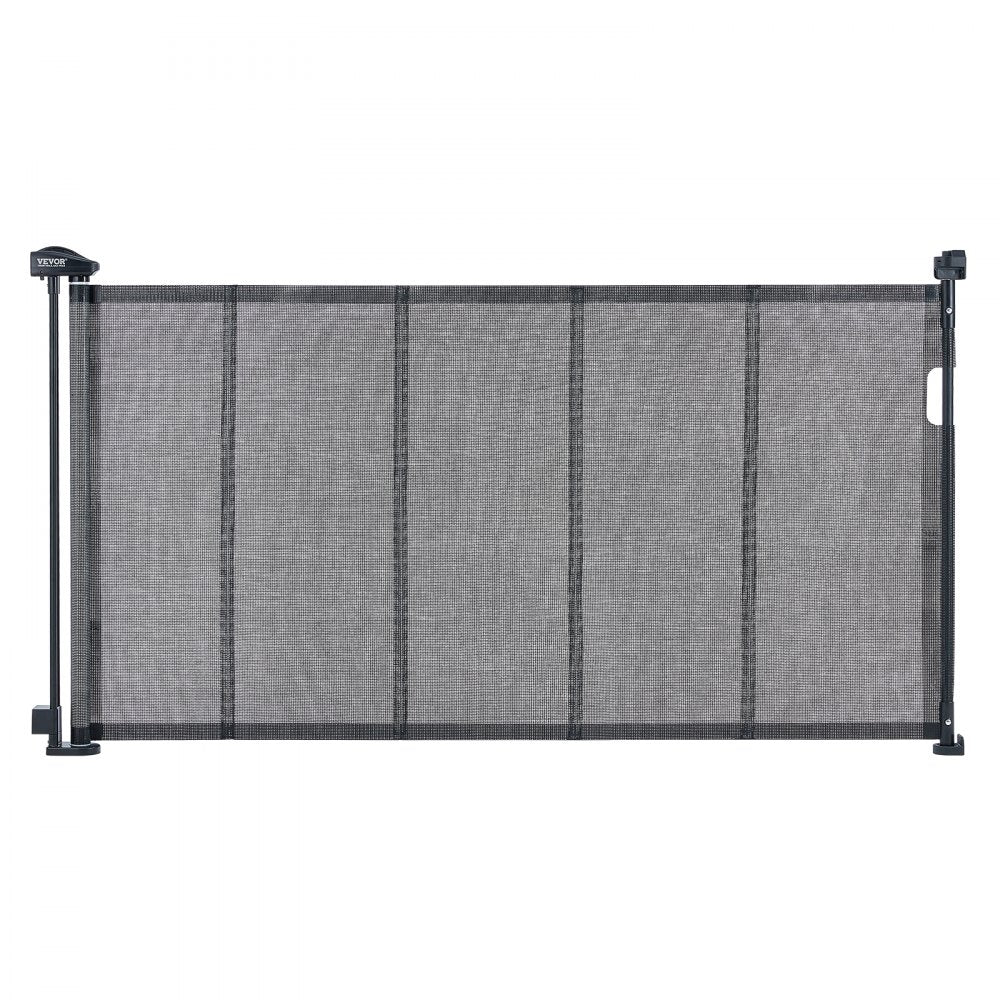 Retractable Baby Gate, 34.2" Tall Mesh Baby Gate, Extends up to 60" Wide Retractable Gate for Kids or Pets, Retractable Dog Gates for Indoor Stairs, Doorways, Hallways, Playrooms, Black