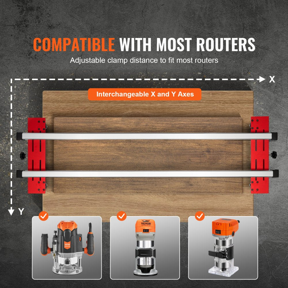 Bostome 60" router sled with adjustable clamps and durable aluminum construction for slab flattening.
