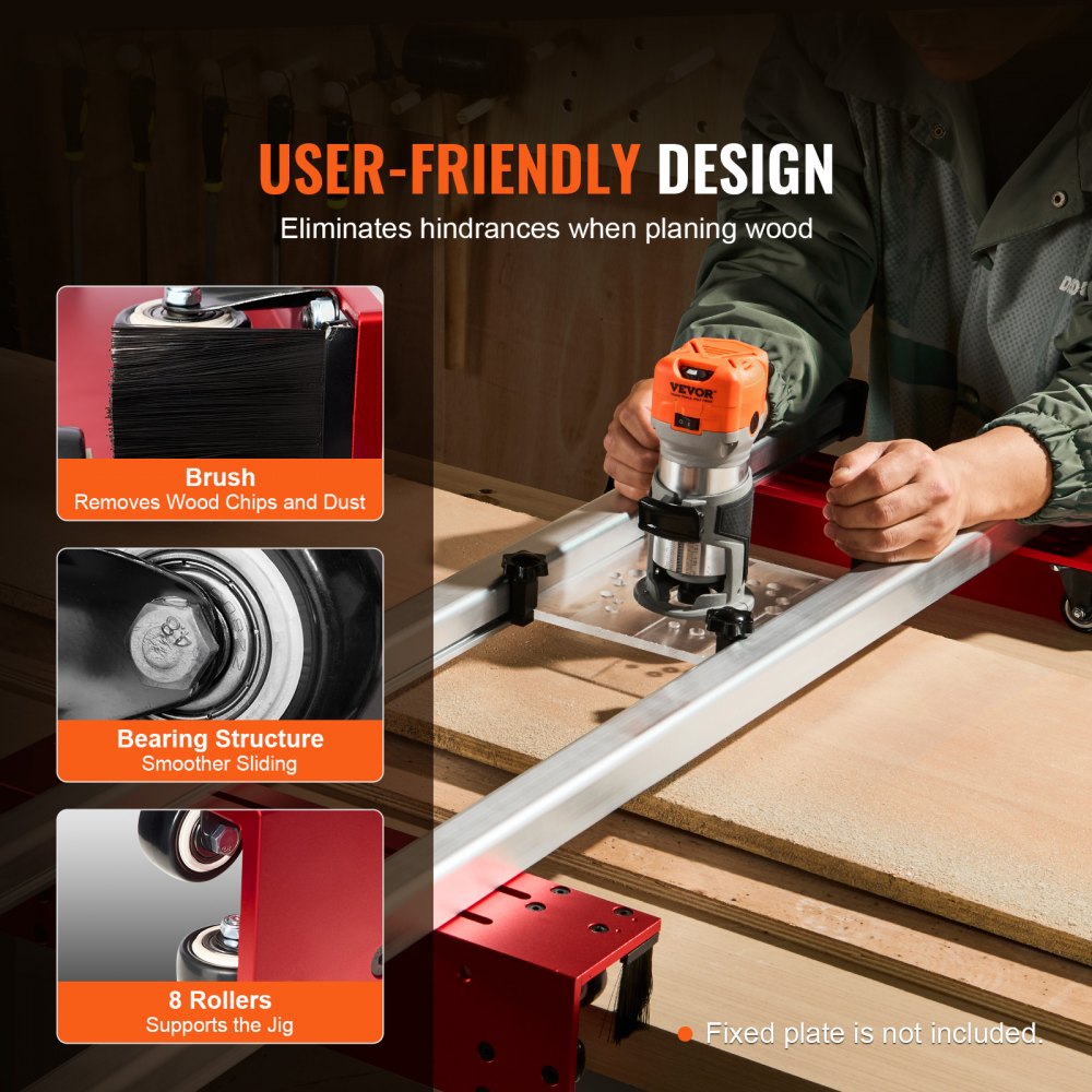 Bostome 60" router sled with adjustable clamping and durable aluminum construction for woodworking.