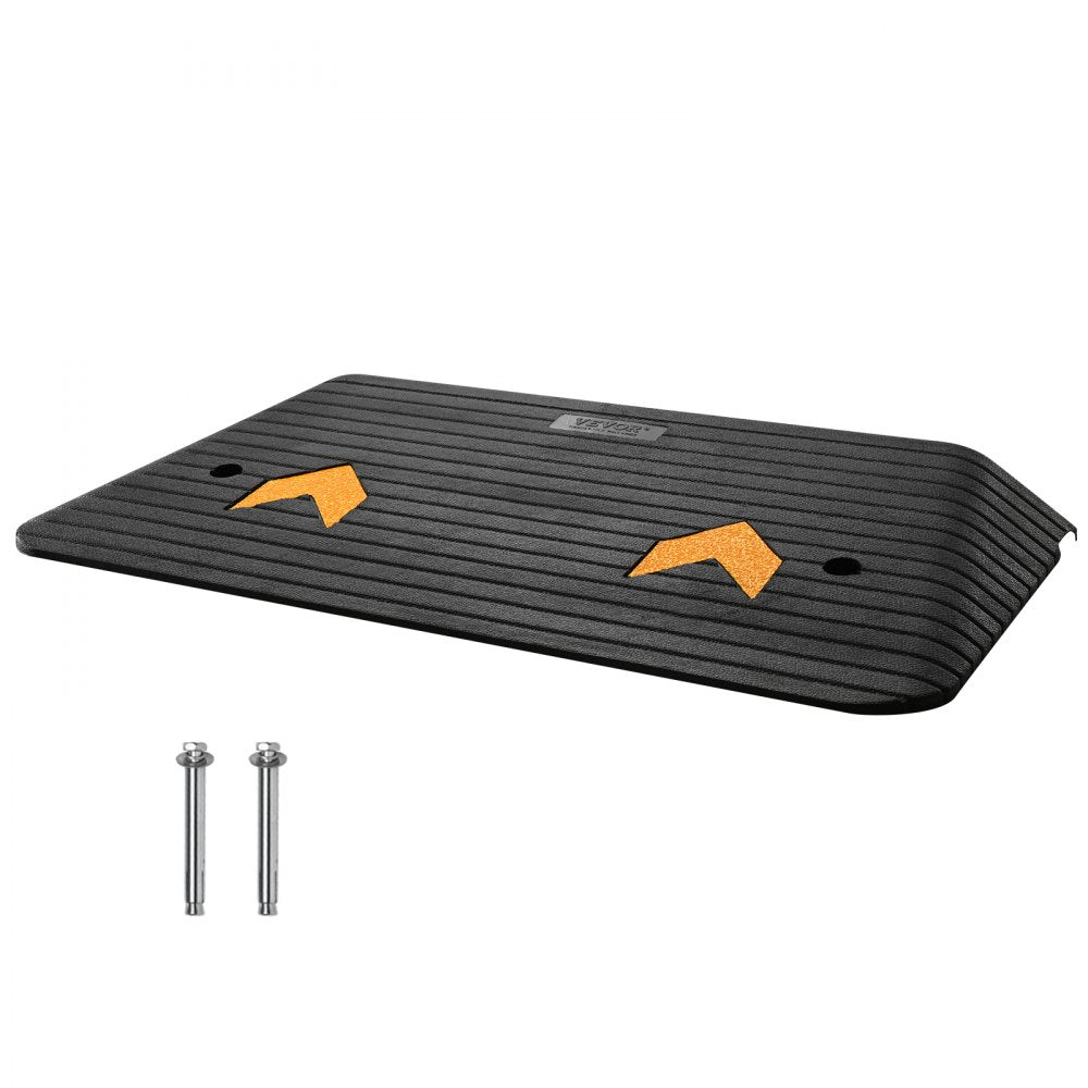 Upgraded Rubber Threshold Ramp, 3" Rise Door Ramp with 1 Channel, Natural Rubber Car Ramp with Non-Slip Textured Surface, 33069 lbs Load Capacity Curb Ramp for Wheelchair and Scooter