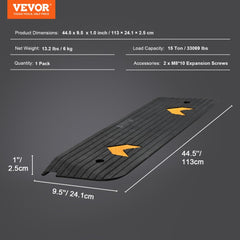 Upgraded Rubber Threshold Ramp, 1" Rise Wheelchair Ramp Doorway, Natural Curb Ramp Rated 33069 lbs Load Capacity, Non-Slip Textured Surface Rubber Curb Ramp for Wheelchair and Scooter