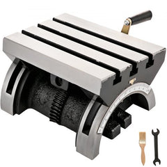 Bostome 10x7" tilting milling table with adjustable angles and heavy-duty cast iron construction.