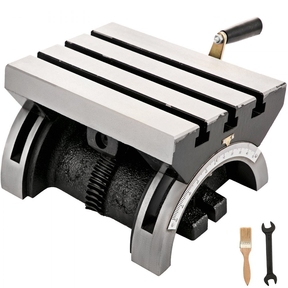 Bostome 10x7" tilting milling table with adjustable angles and heavy-duty cast iron construction.