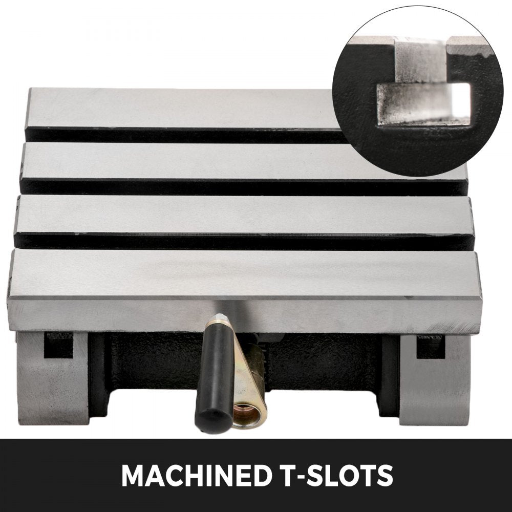 Bostome 10x7" tilting milling table with adjustable angles and heavy-duty cast iron construction.