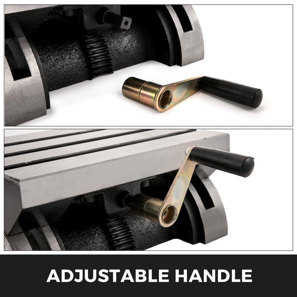 Bostome 10x7" tilting milling table made of cast iron with adjustable angles and T-slots.