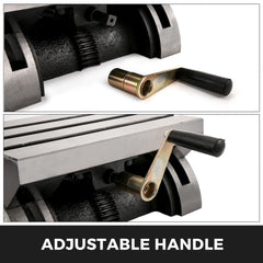 Bostome 10x7" tilting milling table made of cast iron with adjustable angles and T-slots.