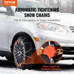 Auto Tightening Snow Chains Diamond Mesh Anti-slip Traction Wheel Chains