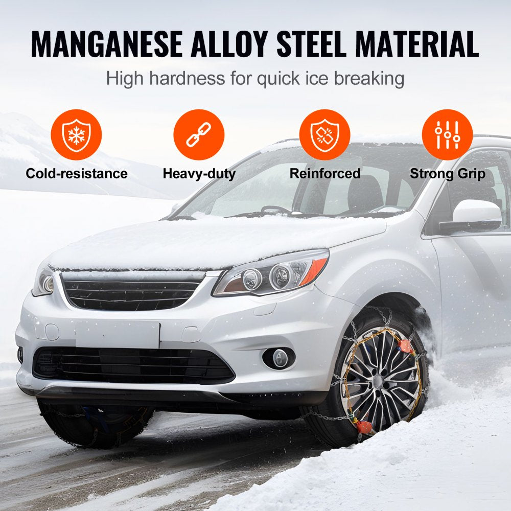 Auto Tightening Snow Chains Diamond Mesh Anti-slip Traction Wheel Chains