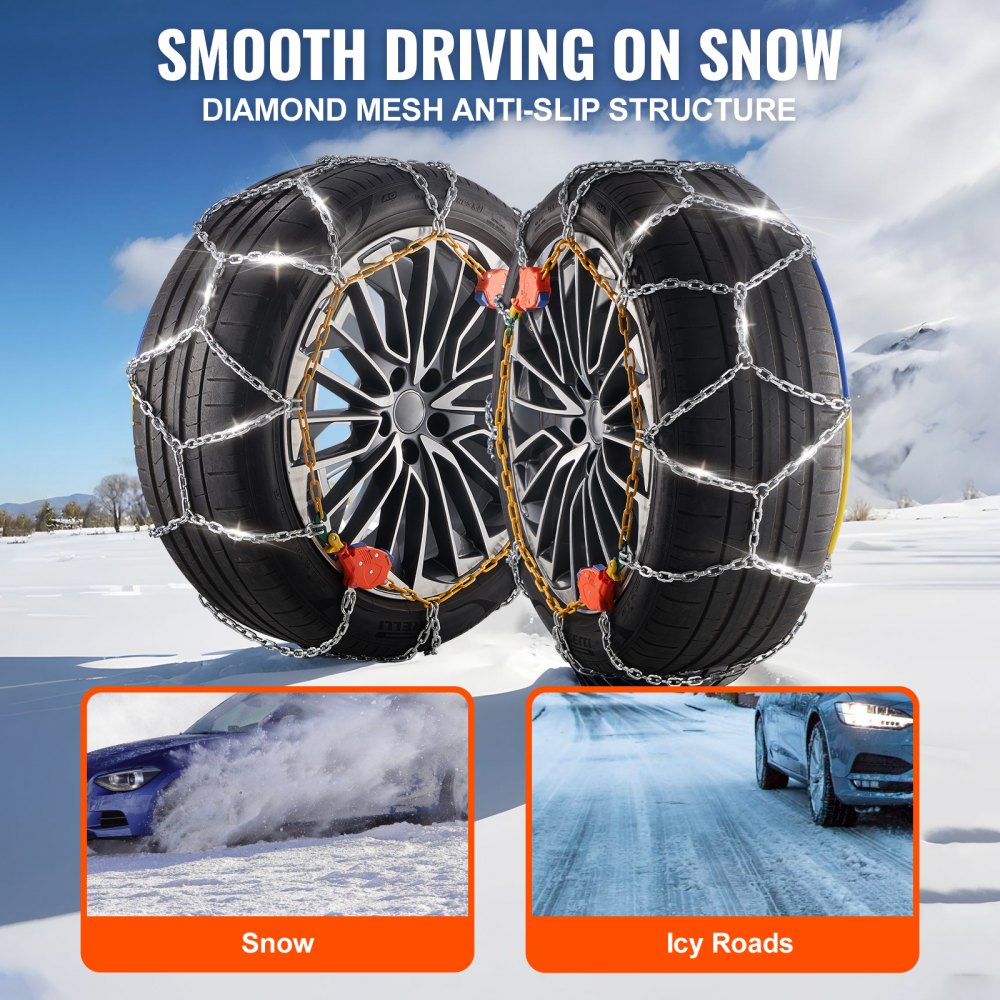 Auto Tightening Snow Chains Diamond Mesh Anti-slip Traction Wheel Chains