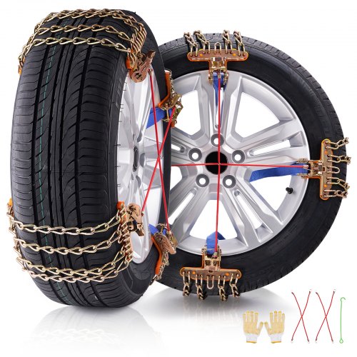 16 PCS Snow Chains Tire Width 8-8.8 in/205-225 mm for Car/Pickup/SUV/Truck
