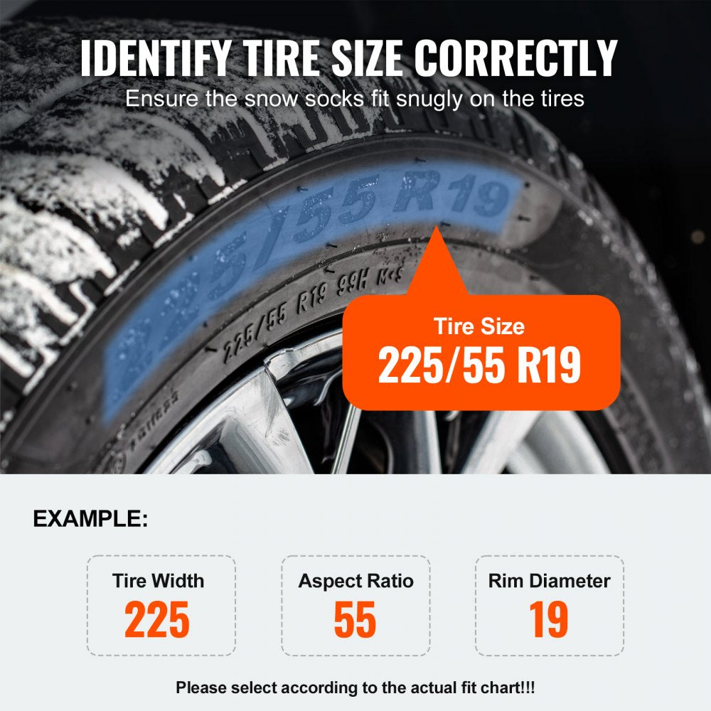 Thickened Snow Socks for Tires Full Coverage Snow Traction Tire Cover