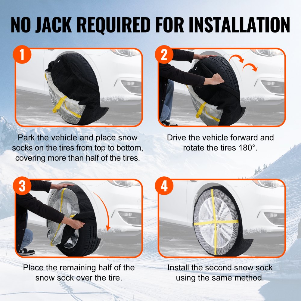 Thickened Snow Socks for Tires Full Coverage Snow Traction Tire Cover