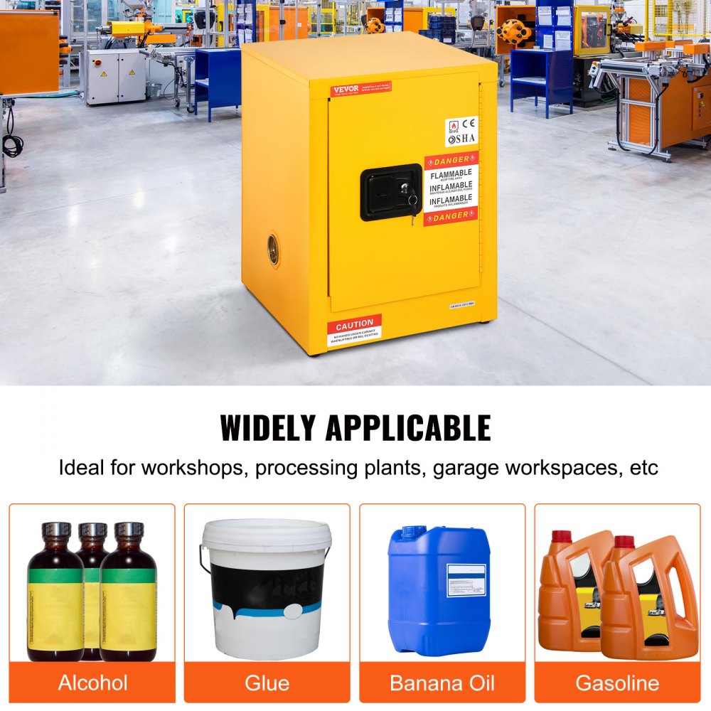 16.9" x 16.9" x 22" Flammable Cabinet Galvanized Steel, Safety Cabinet, Adjustable Shelf Flammable Storage Cabinet, for Commercial Industrial and Home Use