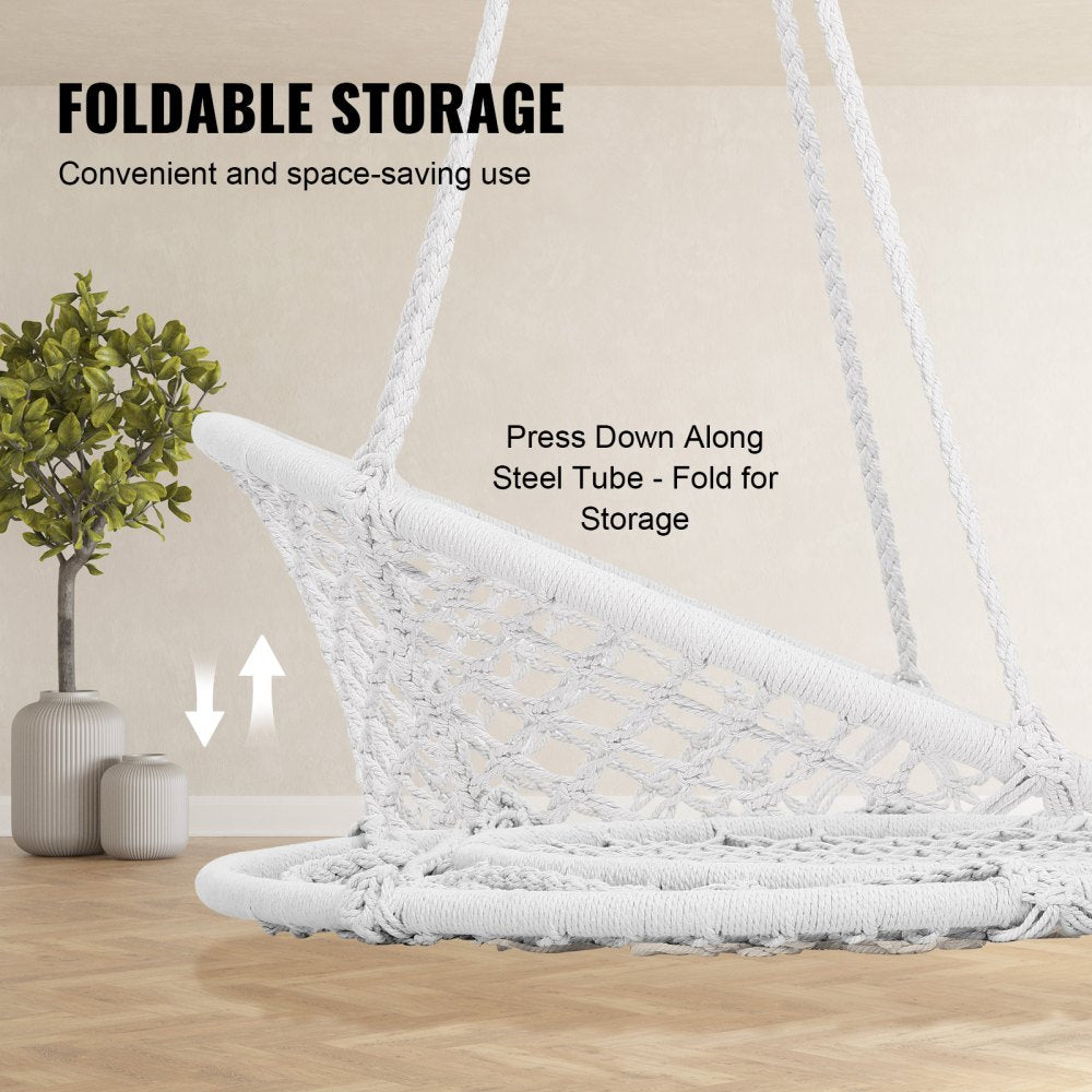 Hammock Hanging Swinging Chair Macramé Hanging Chair for Indoor & Outdoor
