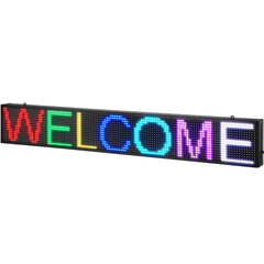 Programmable LED Sign, P10 Full Color LED Scrolling Panel, DIY Custom Text Animation Pattern Display Board, WIFI USB Control Message Shop Sign for Store Business Party Bar Advertising 52"x8"