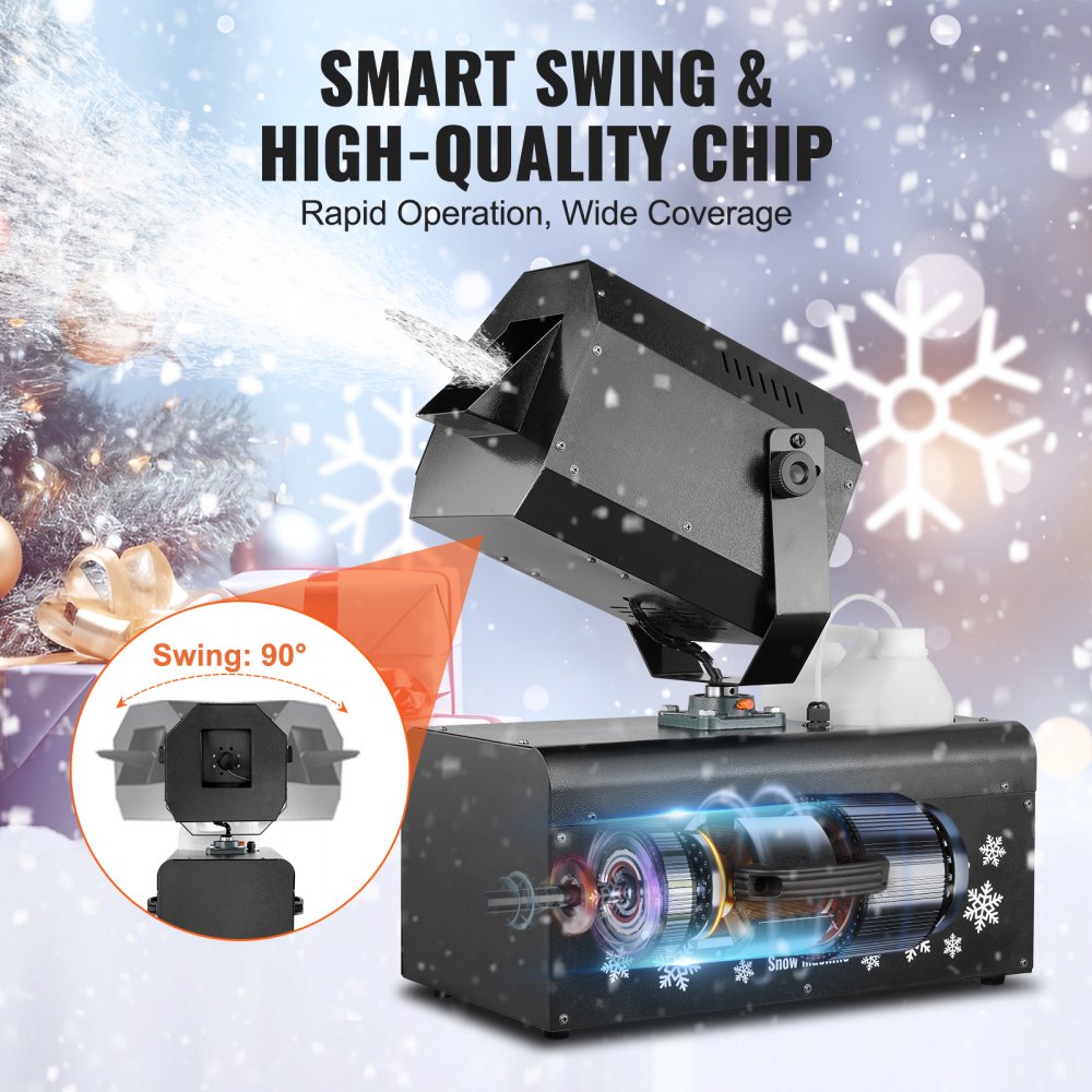 Snow Machine 2000W Wireless Remote Swing Snow Making Machine for Holiday