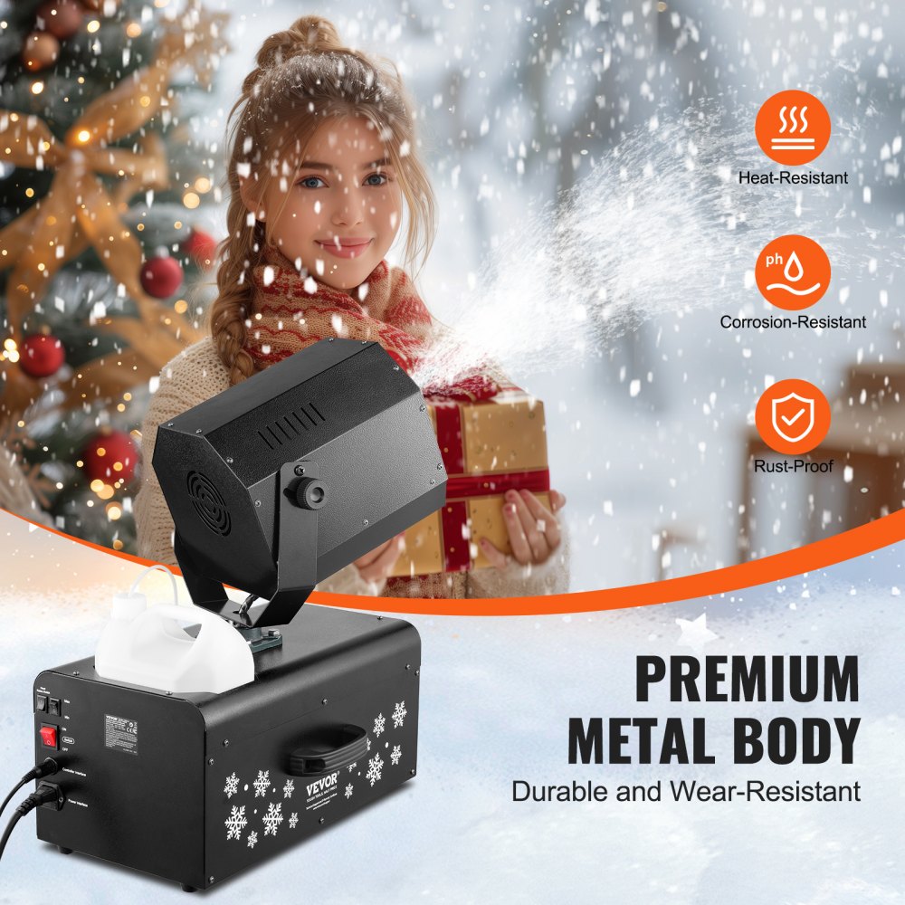 Snow Machine 2000W Wireless Remote Swing Snow Making Machine for Holiday