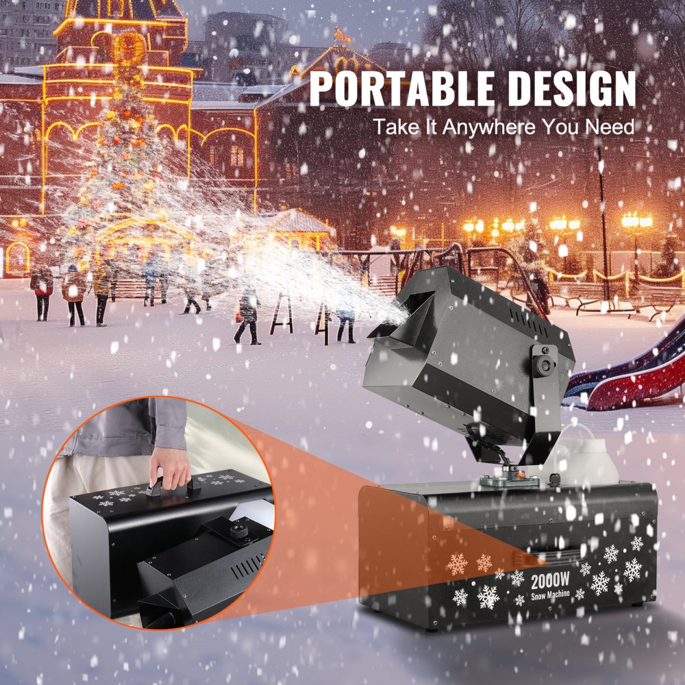Snow Machine 2000W Wireless Remote Swing Snow Making Machine for Holiday