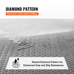 Black 3mm SBR rubber garage flooring roll with a diamond plate pattern for durability and grip.
