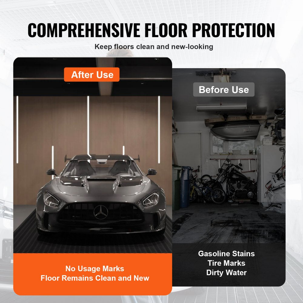 Black 3mm SBR rubber garage flooring roll with a diamond plate pattern for durability and grip.