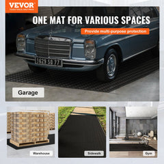 Black 3mm thick SBR rubber garage flooring roll with a diamond plate pattern.