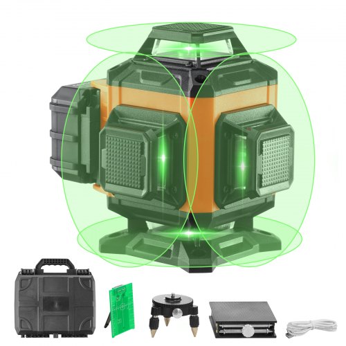 Bostome 16-line green laser level with self-leveling, 100ft range, and IP54 waterproof rating.