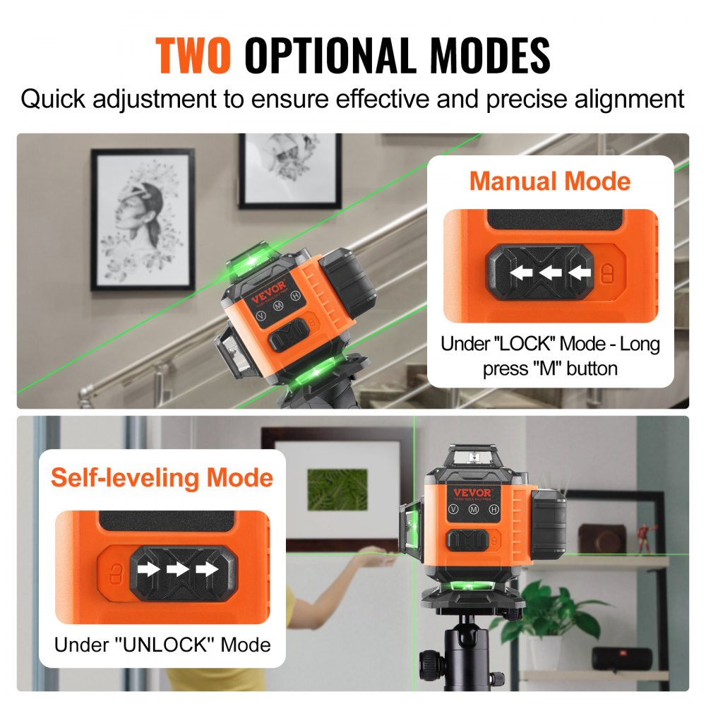 Bostome 16-line green laser level with self-leveling feature and rugged waterproof design.