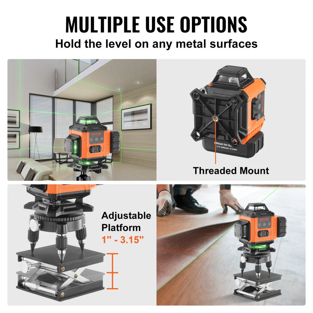 Bostome 16-line green laser level with self-leveling, waterproof design for precise measurements.