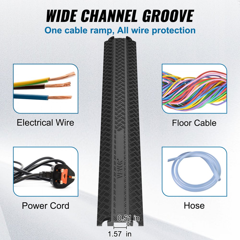 39 in Speed Bump 2000 lbs Cable Hose Protector Ramp Drop Over Cord Cover