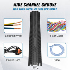 39 in Speed Bump 2000 lbs Cable Hose Protector Ramp Drop Over Cord Cover
